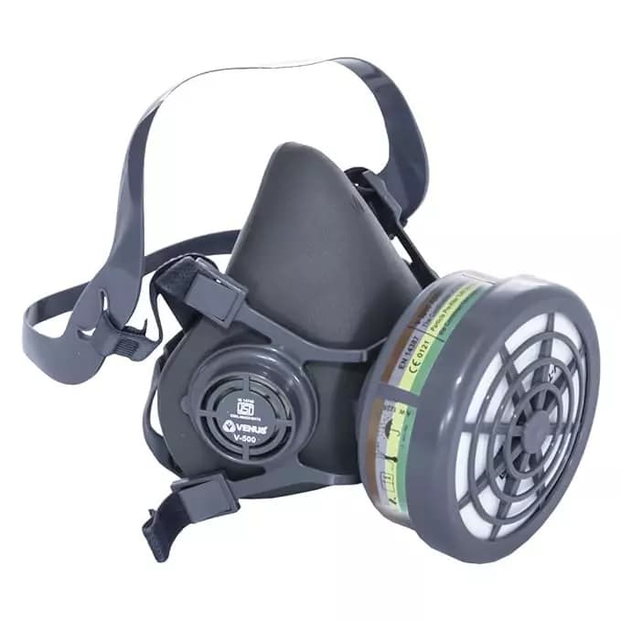 VENUS V-500 Half Face Mask + V-7500 ABEK1 P1S Multigas Reusable Filter Catriges Combo